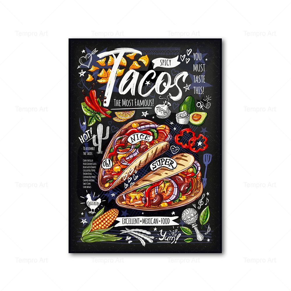 Kitchen Decor Pizza Sandwich Hamburger Food Poster Canvas Painting Prints Nordic Wall Art Pictures Restaurant Home Decoration