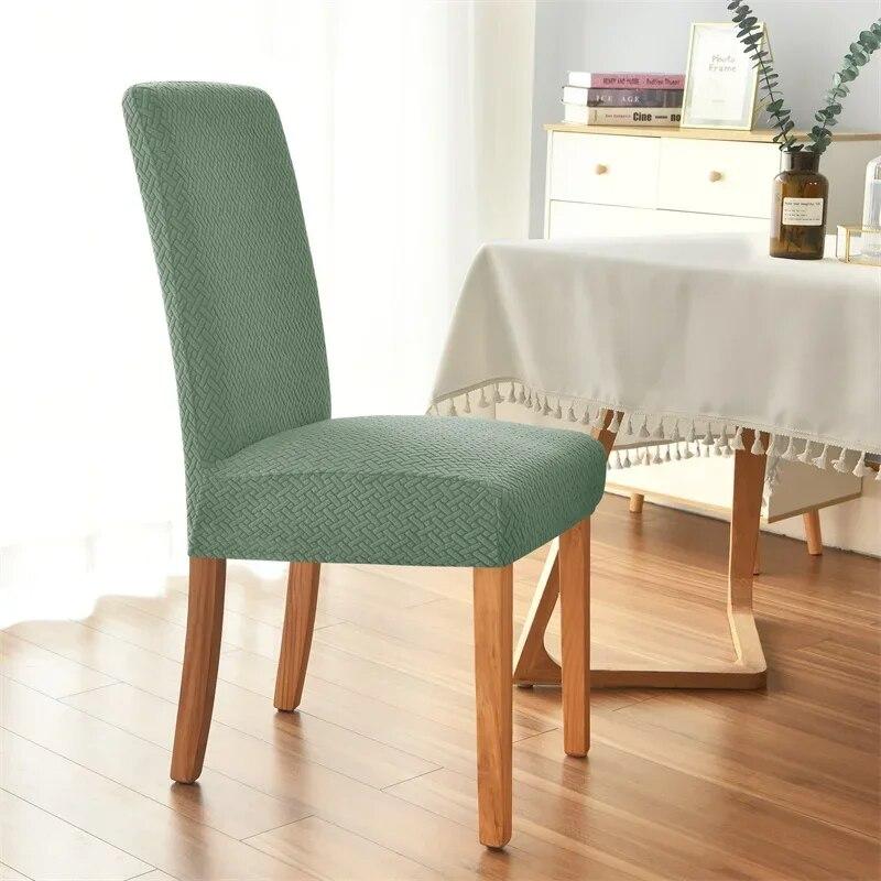 Elastic Dining Room Chair Cover Stretch Jacquard Universal Size Chairs Slipcovers for Dining Kitchen Wedding Banquet Removable