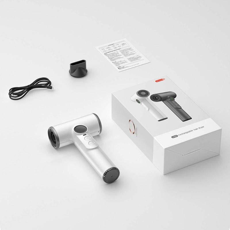 Light Weight Wireless Blow Dryer Rechargeable Portable Hair Dryer Intelligent Temperature Control for Home and Travel