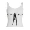Women's Hollow Wearing Rope with Light Wool Woven Halter Spice Sexy Contrast Color Waist Vest Top