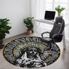 1 Stück Gothic Statue Stuhl Teppich für Büro, Runder Rutschfester Langlebiger Großer Büroteppich, Geeignet für Büro