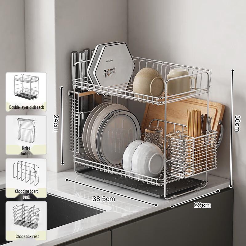 

Kitchen Double-Layer Dish Drying Rack