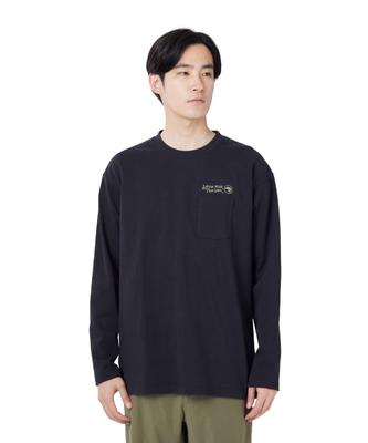 Trad Label Pocket Long Sleeve Heavy T-Shirt SPTL-TS-26SU907, Black, Size M. Unisex Heavyweight Long-sleeve Tee with Chest Pocket.