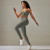 European and American seamless knitted solid color beautiful back, abdomen and hip lift underwear, yoga suit, running fitness nine-point pants