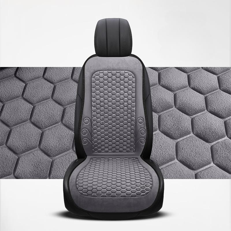 

Зимняя подушка для автомобильного сиденья Защитная накладка на сиденье из короткого плюша с нескользящей подкладкой Чехол из флокированной ткани Универсальные чехлы на передние сиденья Artificial Plush&Autumn And Winter серый