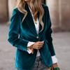 Women's Fashion Elegant Color Long Sleeve Gold Velvet Button Coat
