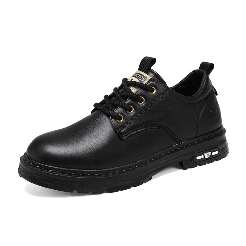 Kokschoenen heren herfst nieuwe herenschoenen veelzijdige casual board schoenen heren antislip en slijtvaste leren schoenen heren
