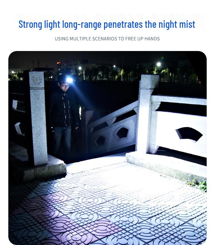 Rechargeable LED Waterproof Sensor Headlamp for Outdoor Sports, Cycling, and Night Fishing