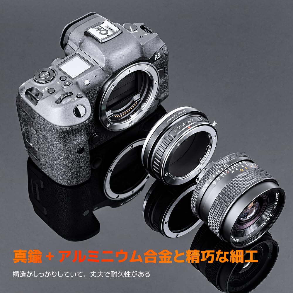 K&F CONCEPT Mount Adapter for C/Y Lenses To Canon EOS R Cameras, Contax, and Yashica Lenses - RF Mount for Canon Lenses with Infinity Focus
