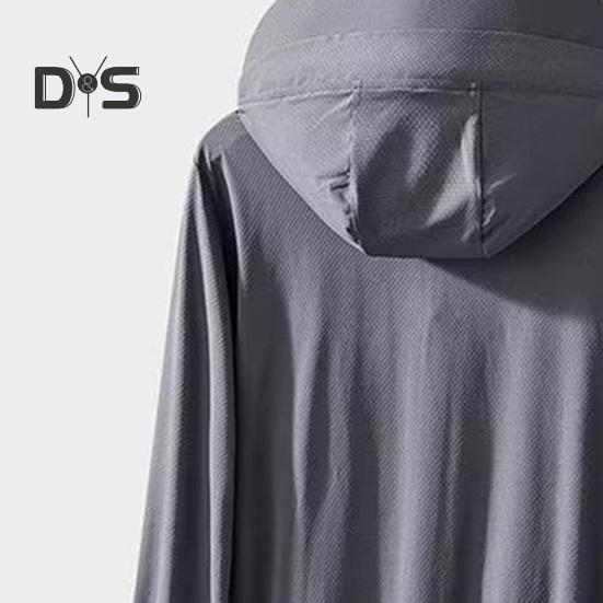 Sunscreen Clothing Jacket Men Women Hooded Long Sleeve Zipper Closure Ice Silk Outdoor UV Protection Coat