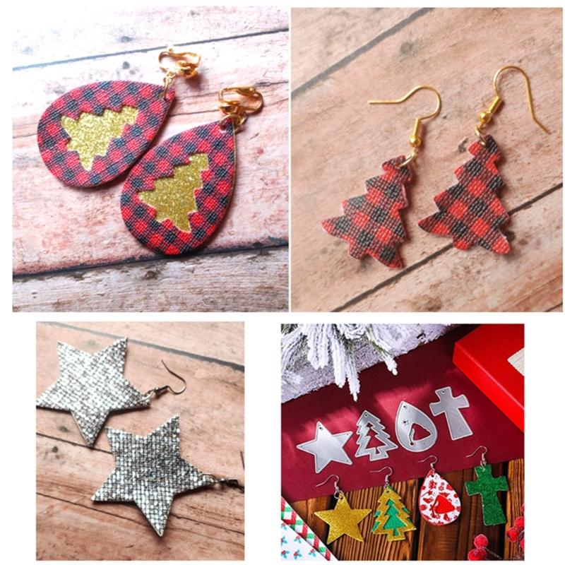 Christmas Earrings Metal Cutting Dies DIY Carbon Steel Embossing Template Metal Stencil Scrapbooking for Card Die Cuts
