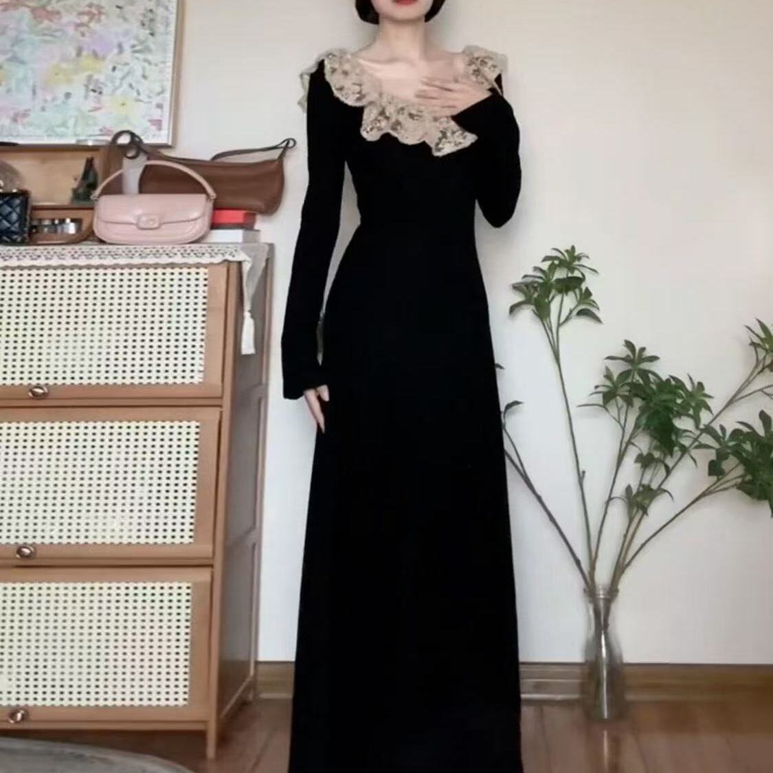 

The new popular autumn and winter are very good-looking, attend important occasions, be generous and decent, wear a black dress with temperament M