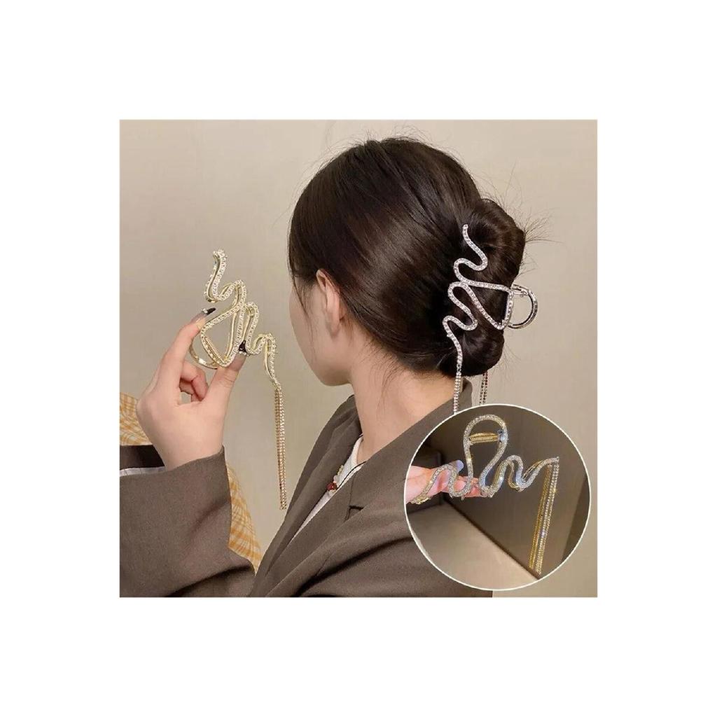 Gold Crystal Dangle Latch Buckle