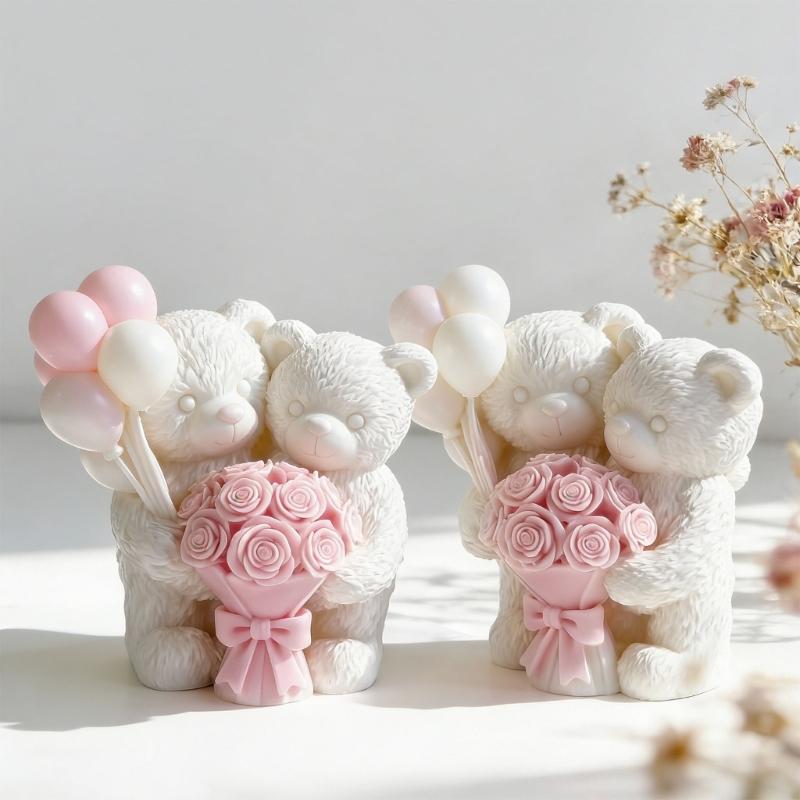 Multipurpose Silicone Mould for Candle Soap Chocolate Making Balloon Bear Shape Sturdy and Flexible Ideal for Projects