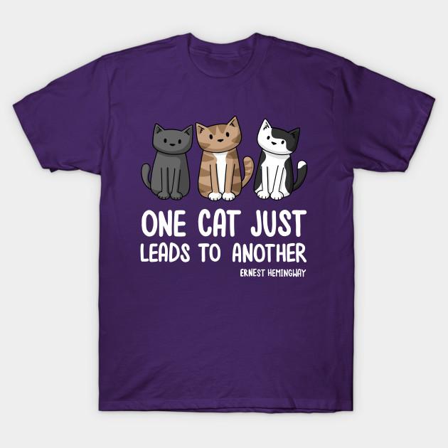 

Men Black Print T-shirt One Cat Just Leads To Another No-Cut Transfer Paper Print Cotton Tshirt M