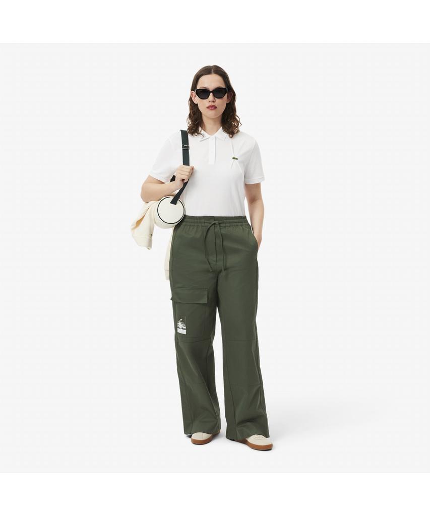 LACOSTE Women'S Side Flap Wide Fit Cotton Pants Hf2452-55G Hcf