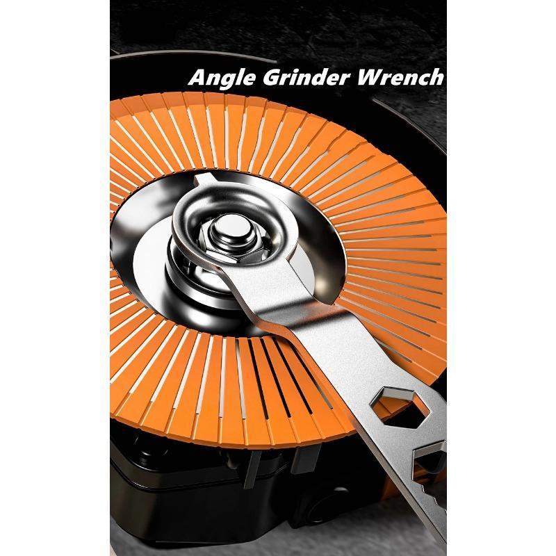 Multifunction Grinder Wrench Tool 4 Claw Double Ended Grinder Removal Wrench Angle Grinder Wrench Spanner with 4 Prong Lock