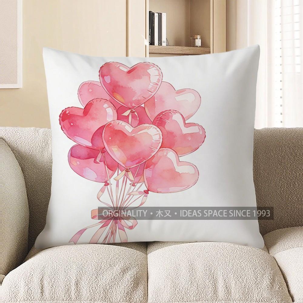 

2D Happy Valentine S Day Heart-Shaped Pillow Pattern Cushion Cover Suitable For Sofa Bedroom Car Pillow Cover 40x40cm