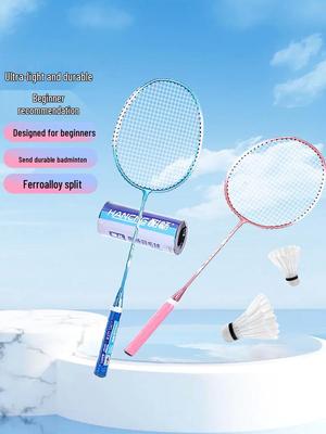Custom Smooth Lightweight Iron Alloy Detachable Badminton Racket Set for Adults