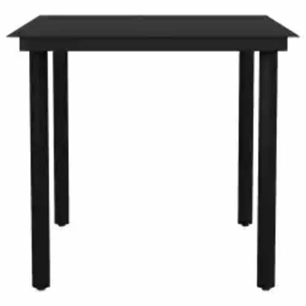 5 Piece Black Poly Rattan Outdoor Dining Set
