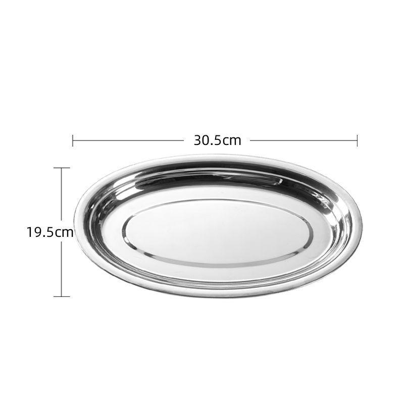 Talíř Servírovací Ocel Nerezový Podnos Talíře Podnos Oválný Talíř na Ryby Večeře Kovový Dezert Jídlo Sushi Svačina Paření Ovoce Podnosy