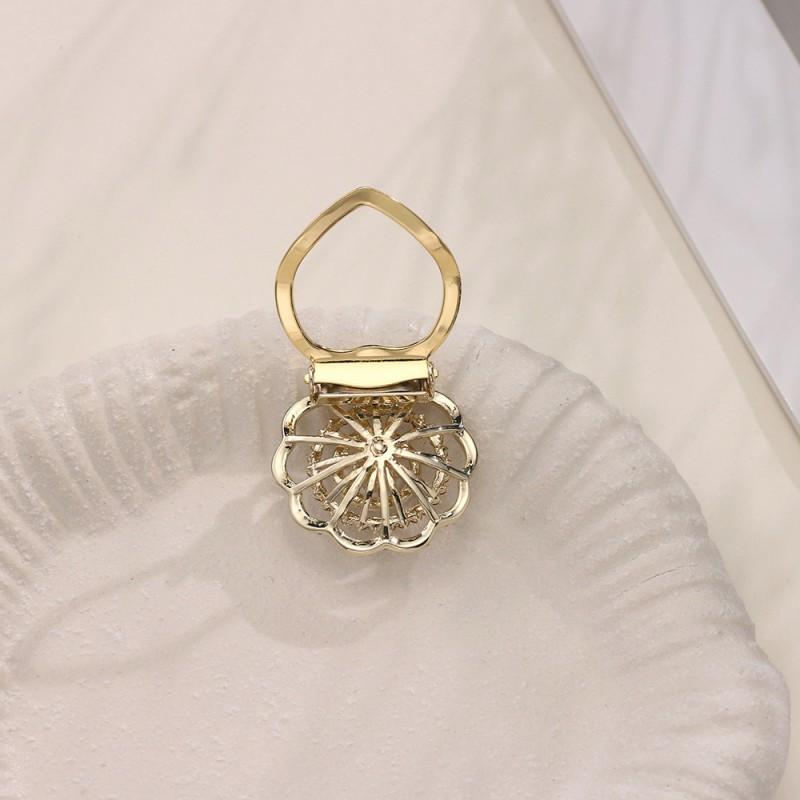 Dual Purpose Scarf Buckle Niche Diamond Inlaid Pearl Brooch Accessory Summer Corner