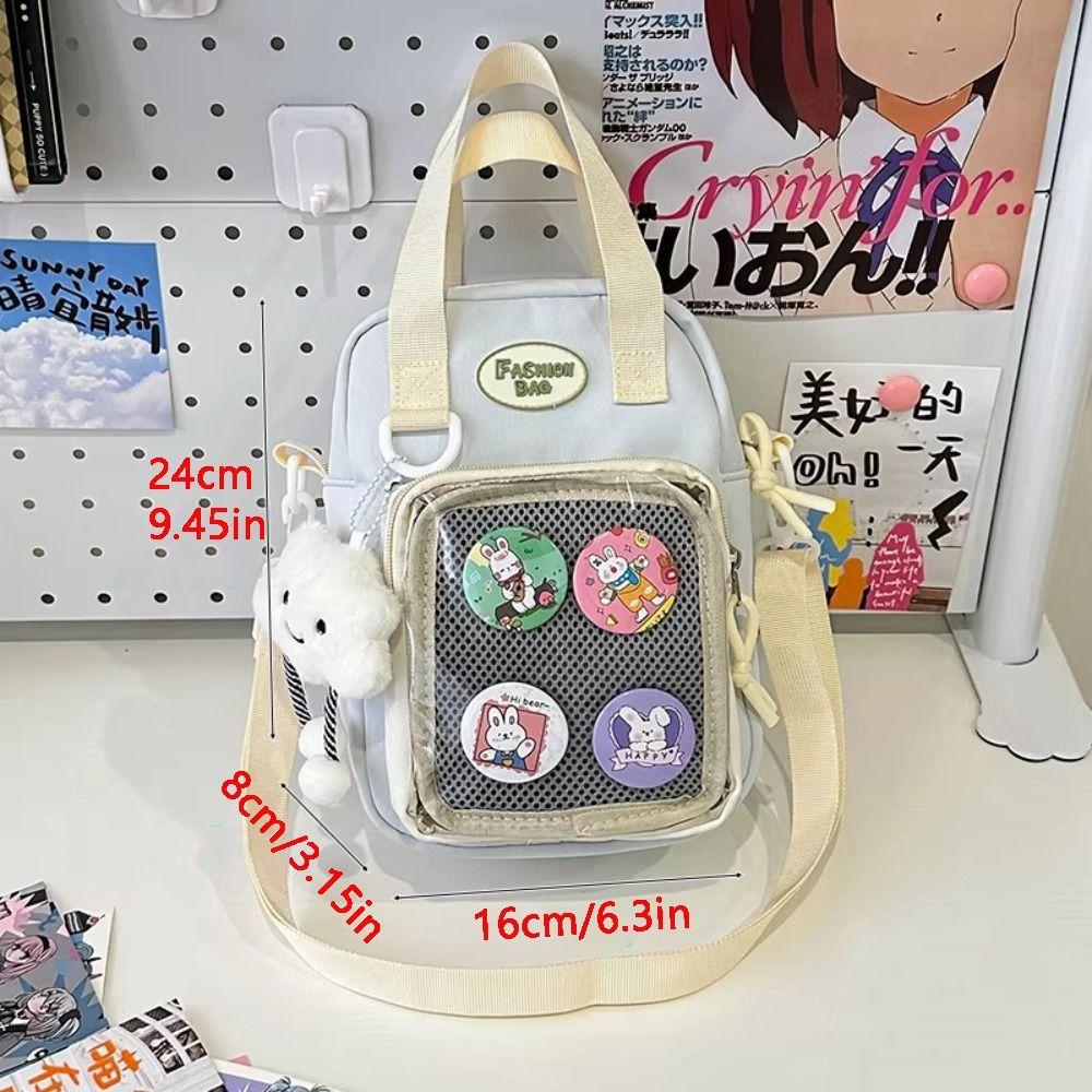 Small Back School Shoulder Bag Clear Pocket Kawaii Itabag Harajuku Crossbody Bag for Teenage Girls