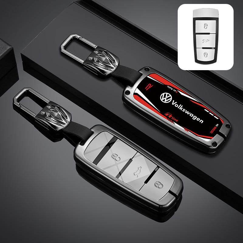 Valve Stems Caps Alloy Car Smart Remote Key Case Cover Protection Holder Shell For Volkswagen VW CC Passat B6 B7 Passat 3C CC Ma QQ3