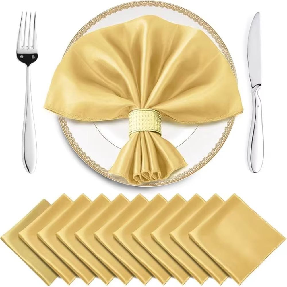10pcs Soft Satin Napkin 30x30cm Table Napkins High-end Dinner Napkins  Event