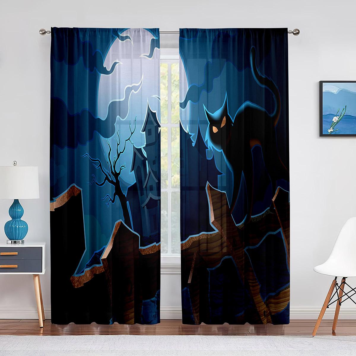 Прозрачная вуаль с милым черным котом — фото 5