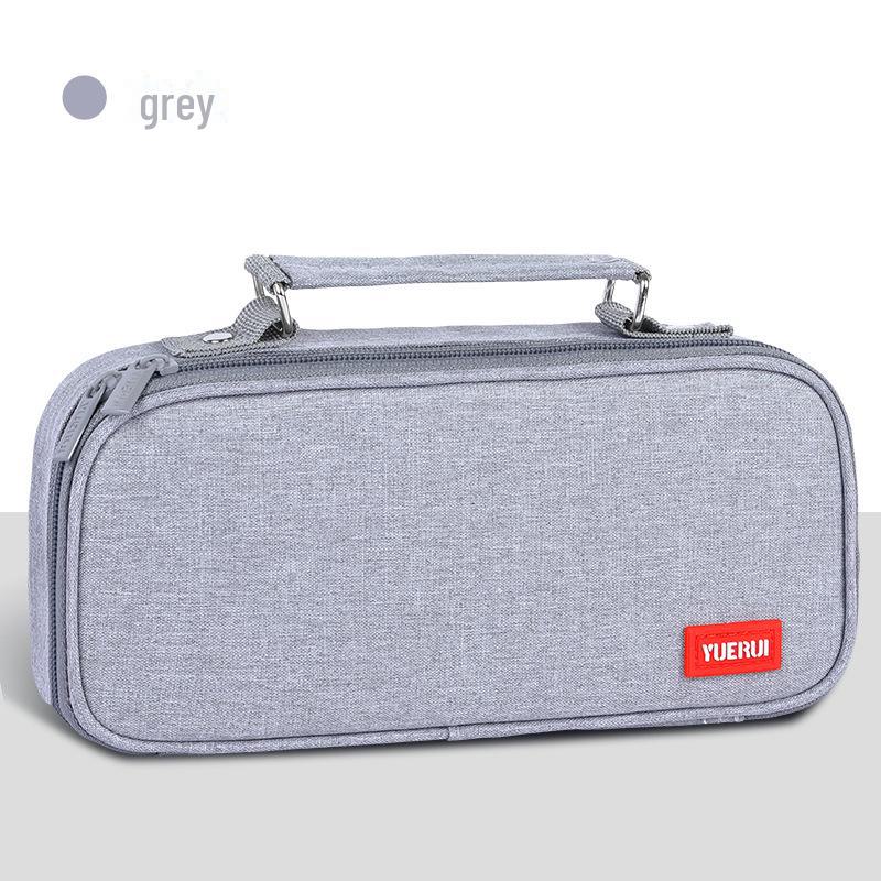 

Корейский стиль большой емкости портативный школьный пенал из ткани Оксфорд серый