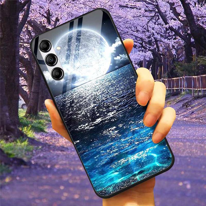 Tempered Glass Phone Case For Samsung A34 A14 A54 5G Cover For Galaxy A13 A137F A24 M54 A8 Plus Hard Back Bumper A 54 GalaxyA34