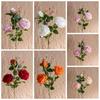 Flowers and Whispers 3-Head Artificial Rose Decoration for Wedding Celebrations, INS Style Home Decor CL64001