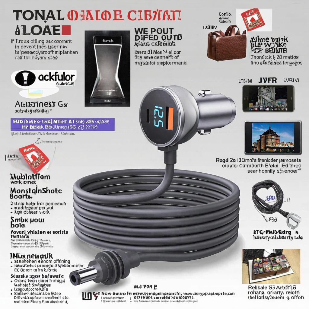 Starlink Mini Gen 4 QC 3.0 PD 20W Fast Charger DC 5.5mm Power Cable for Car Car Charger with 5521 DC Power Cord