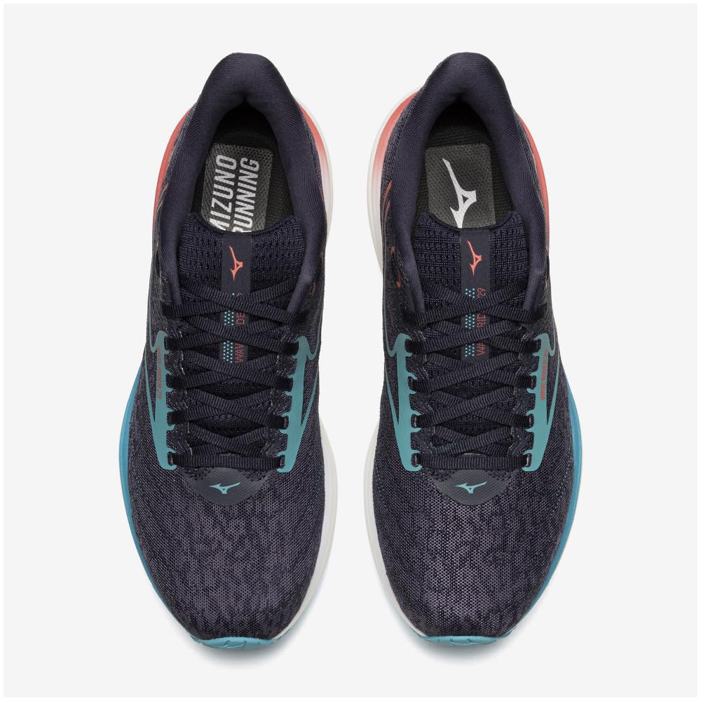 Mizuno Wave Rider 29 Men's Running Shoes, Dark Navy, Blue, and Pink, Size 28.5 cm, 2E
