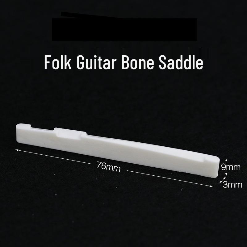 Burrsius Bone Nut Set for Folk Classical Acoustic Guitar - Upper & Lower Nut, Bridge, String Accessories
