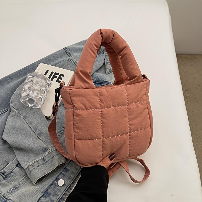 Borsa a tracolla trapuntata in nylon Autunno Inverno Monocolore Borsa a spalla con fodera in poliestere Chiusura con cerniera Pulitura professionale a secco