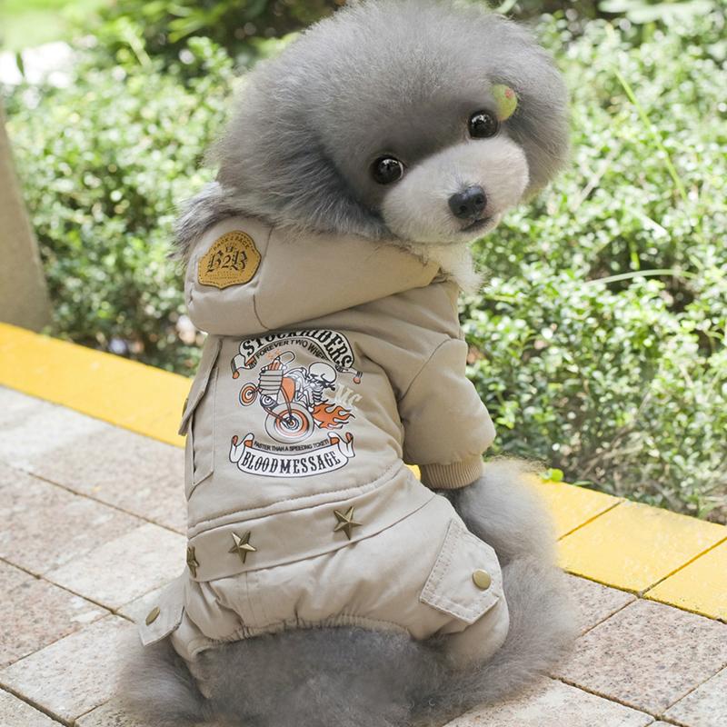 Winter Dog Jumpsuit Hoodie for Small Medium Dogs Windproof Warm Puppy Coat Overalls Pet Hooded Jacket Apparel French Bulldog Pug