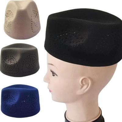 New Fabric Prayer Caps Breathable Soft Ethnic Festival Caps Hollowout Worship Caps Men