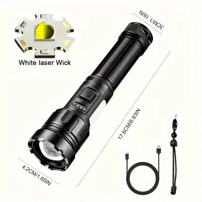 LED Taschenlampe mit COB Seitenlicht Wiederaufladbare Magnetische Taschenlampe Zoom Wasserdicht Ultraviolettes Licht Taschenlampe für Haustiere Camping