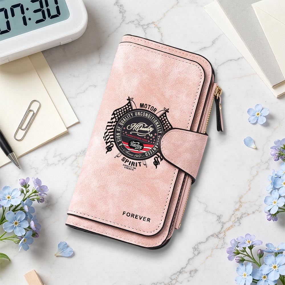 Vintage Long Bifold Wallet Multi Card Slot Coin Purse Large Capacity Casual Portable Handheld Bag Daily Use for Men Women