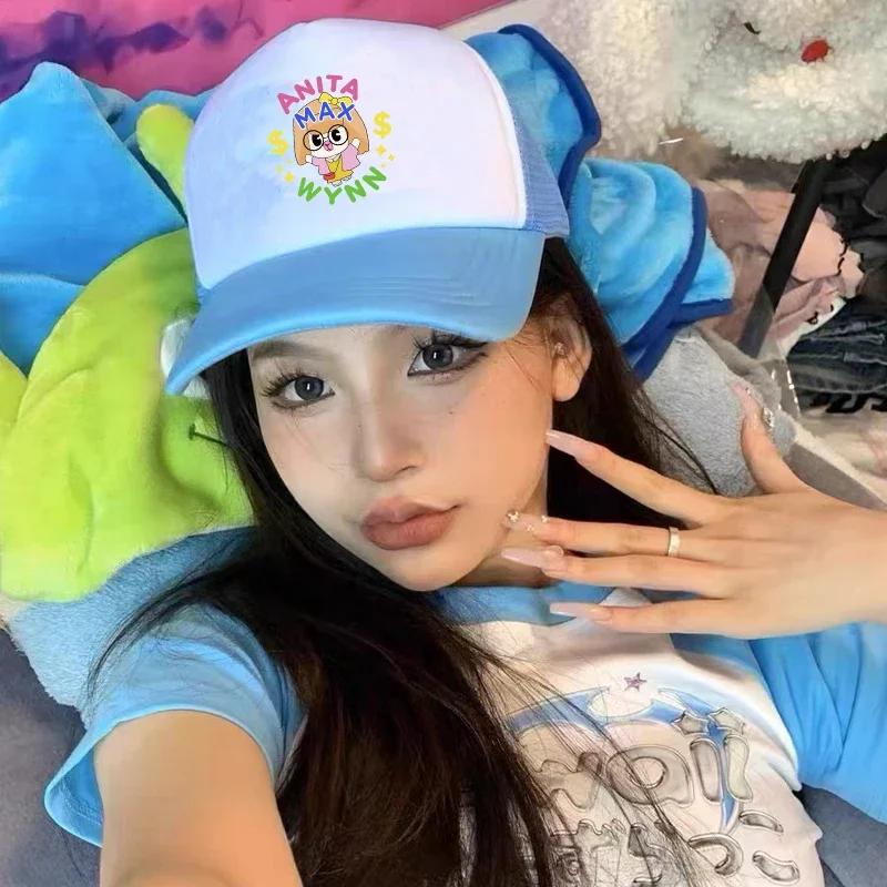 ANITA MAX WYNN Baseball Cap for Unisex Women Hip Hop Cartoon Print Mesh Hat Cute Trucker  Hat Casquette Gorras Bone