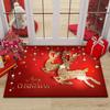 Merry Santa Holiday Design Doormat Durable Foot Mat for Festive Home Decor Hall Kitchen Living Room Bedroom Entry Mat