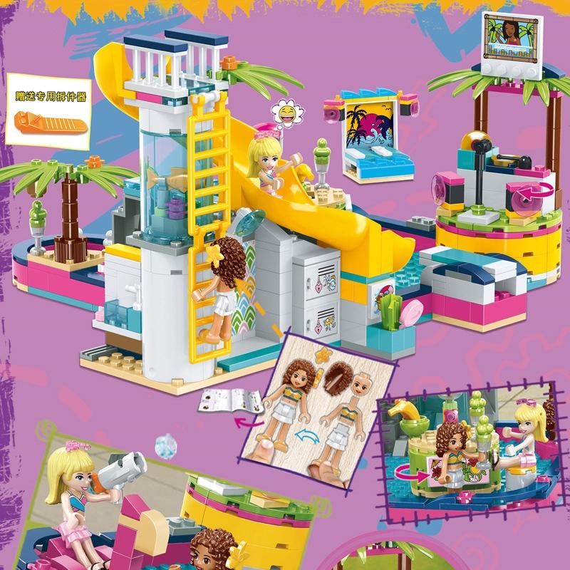 552 de bucăți Andrea Pool Party Girl Series Blocuri de construcție Cărămizi pentru copii Cadou de aniversare pentru fete Jucării DIY