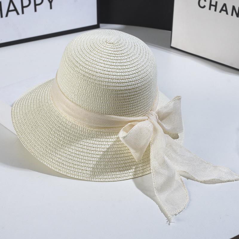 Women's Foldable Straw Sun Hat - Summer UV Protection Beach Hat