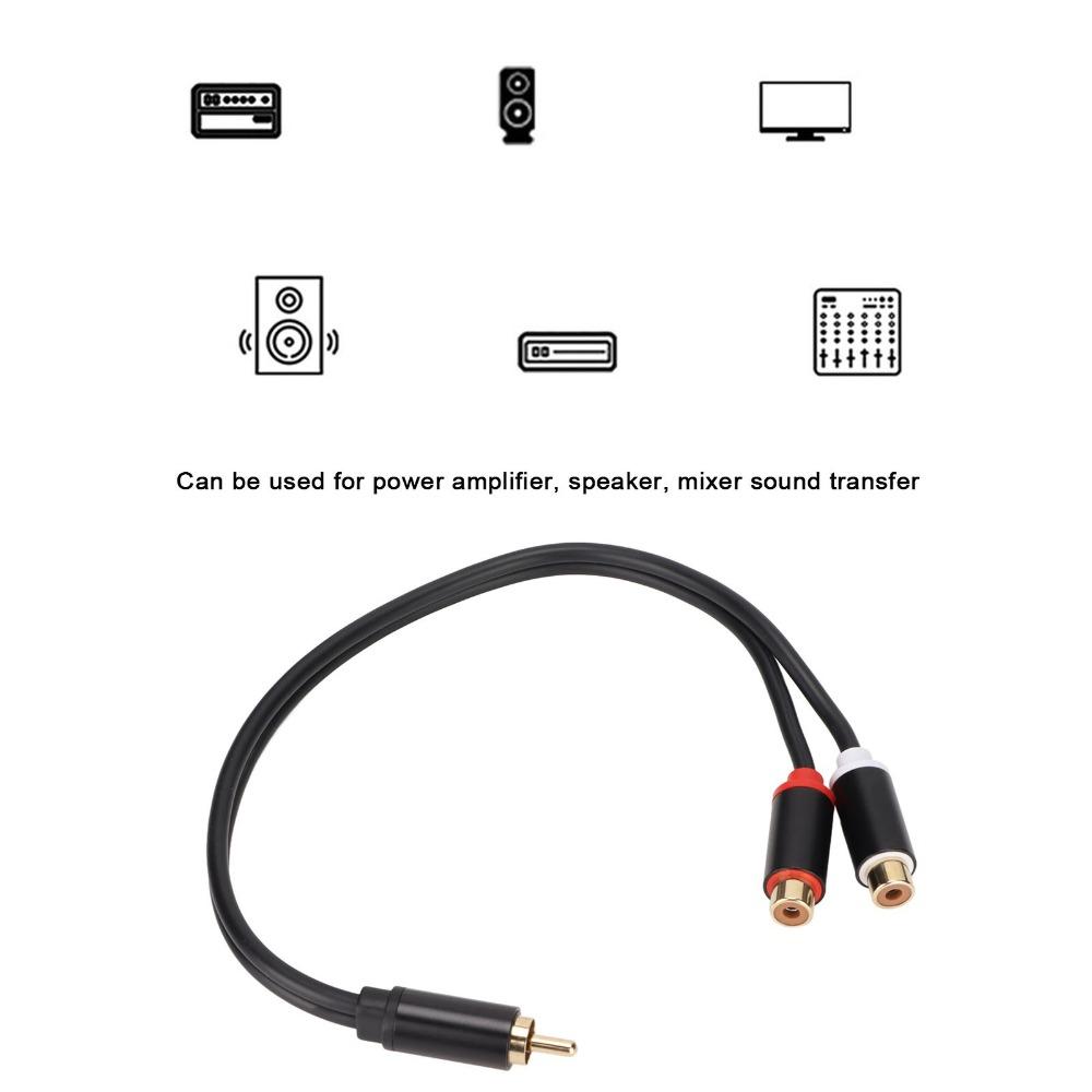 2PCS Plug and Play 1 Male to 2 Female 0.3m/11.8in for RCA Y Adapter Cable  Audio Video