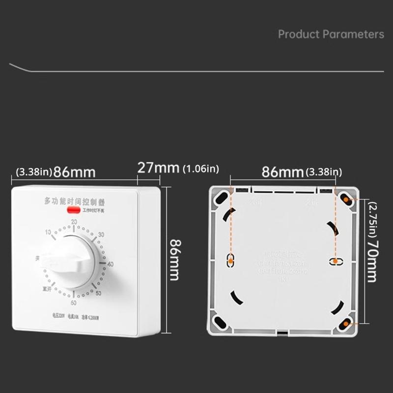 86 Type Mechanical Timer Switches with Adjustable Delay and Indicators Light Suitable for Various Wall Installations