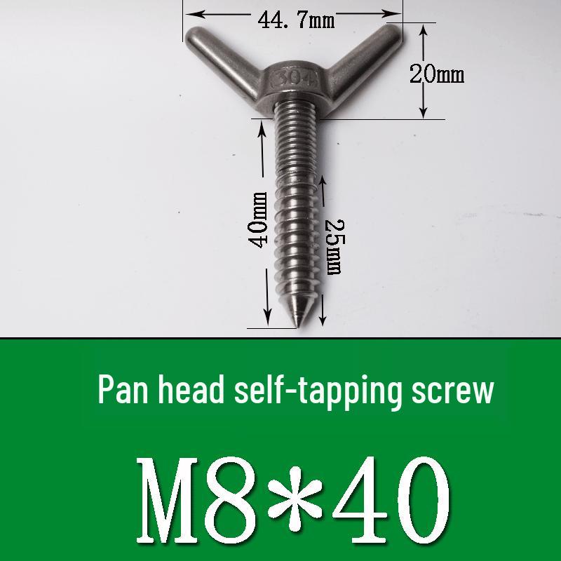 Stainless Steel 304 Eye Bolt, Self-Tapping Screw Eyelet, Butterfly Hand-Tight Self-Sheep Horn Nails
