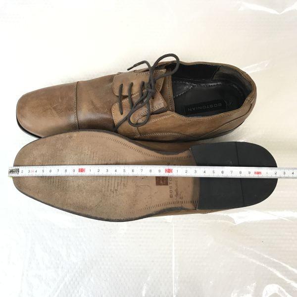 BOSTONIAN Vollleder Oxford Herren 11.5M 29.0-29.5 Braun Kappe(GEBRAUCHT)