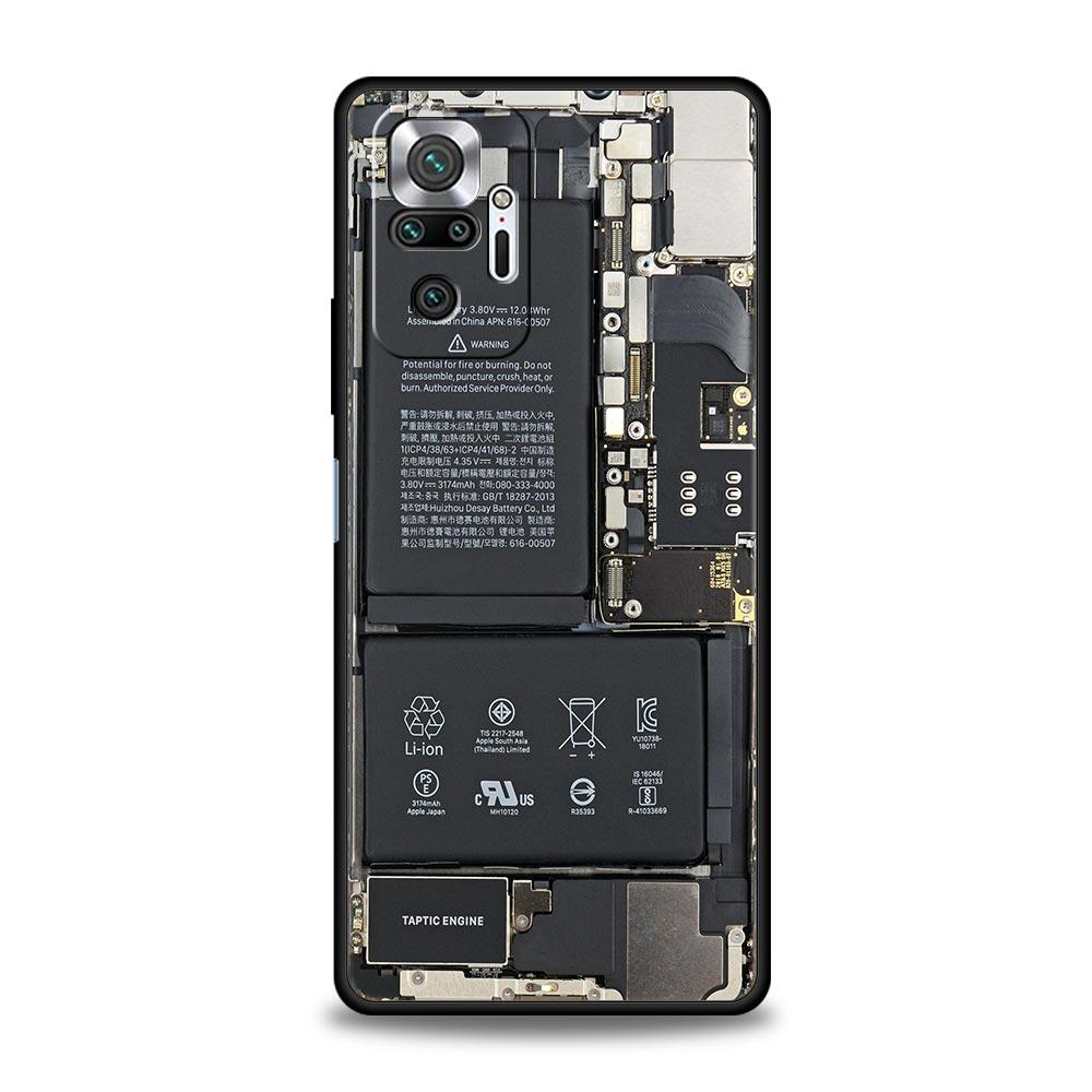 Main Circuit Board Pattern Phone Case Cover for Redmi 14C 10C Note 15 14 13 12 10 11 K40 Pro Plus 5G Soft TPU Shockproof Fundas